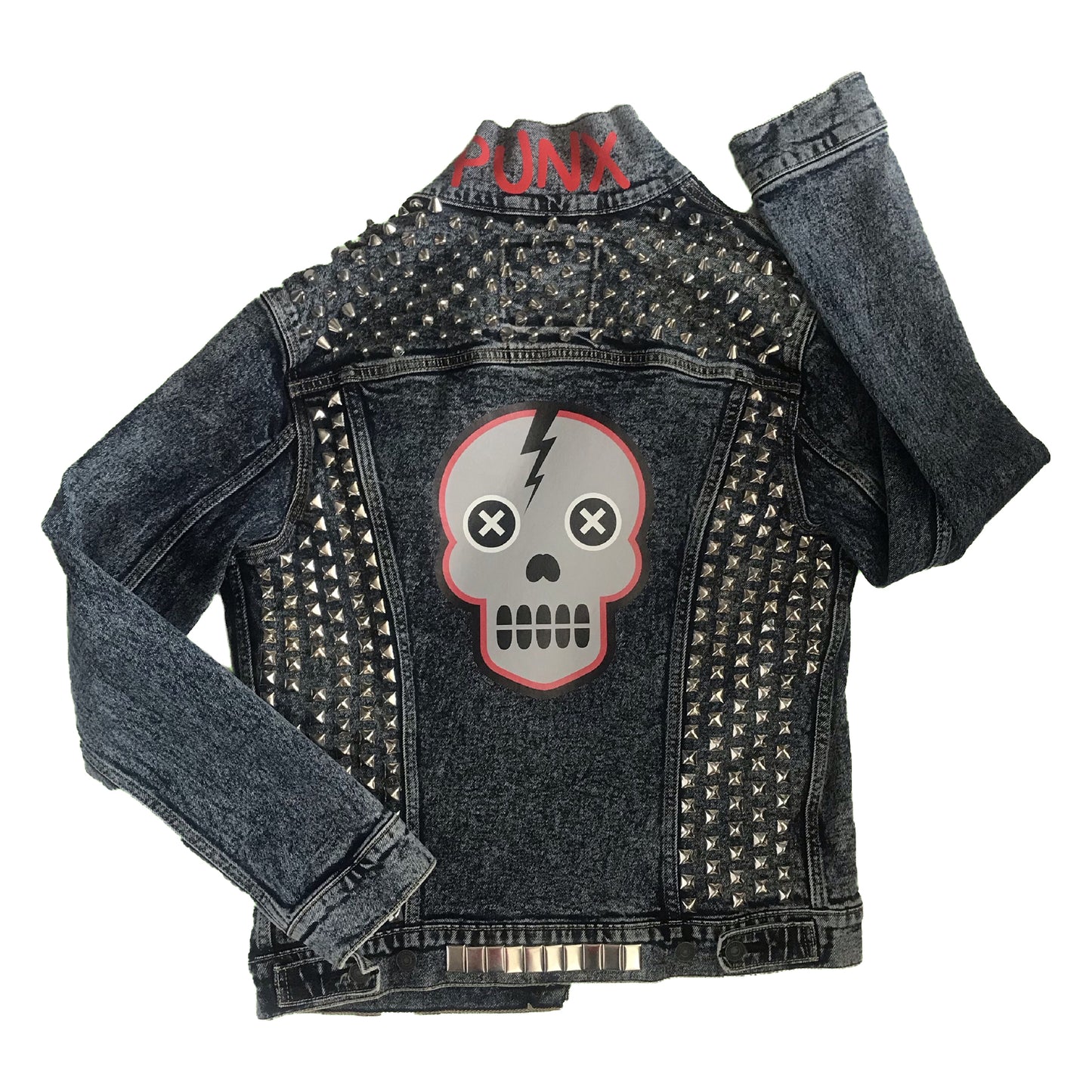 DRESS TO KILL, acid wash studded men’s jacket