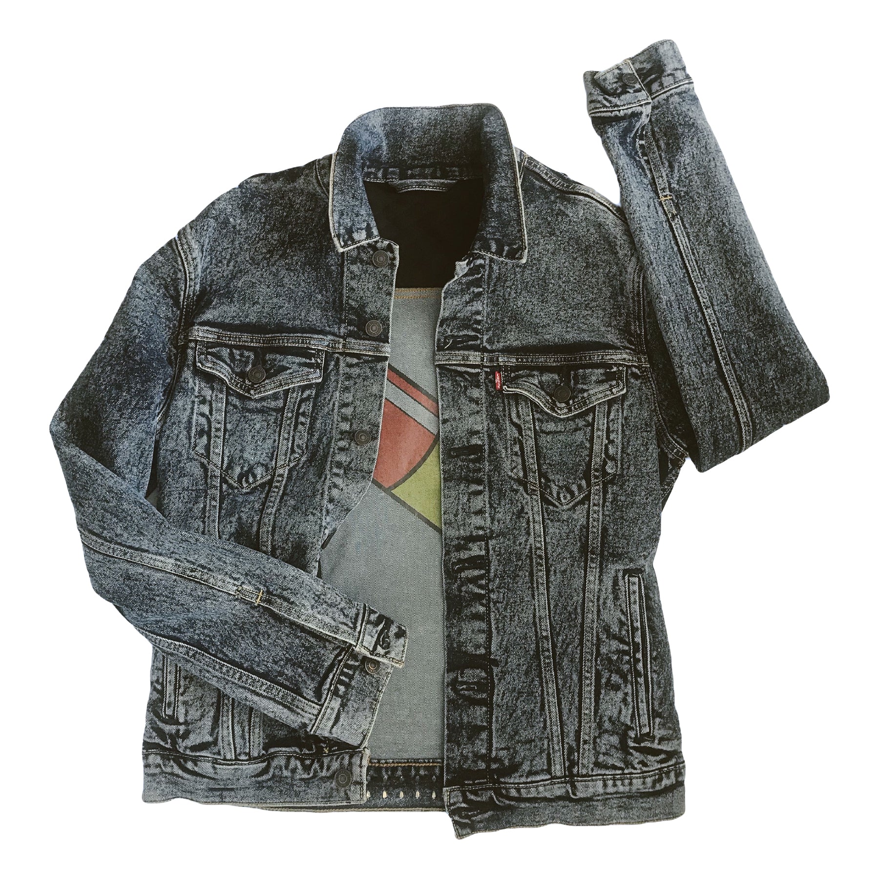 Acid fashion wash jacket mens